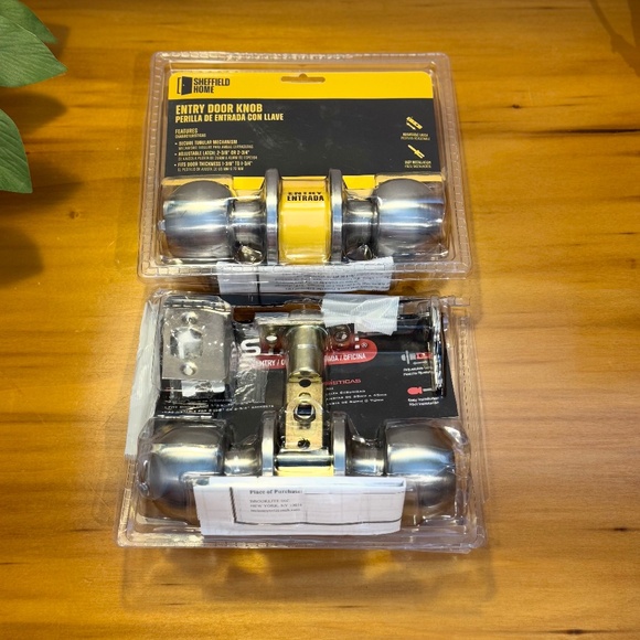 Set of 2 Stainless steel entry door knobs (NEW) - Picture 2 of 5